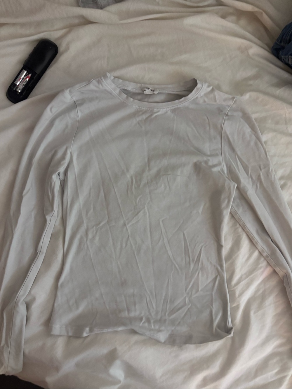 Garage White Long Sleeve Crewneck Top